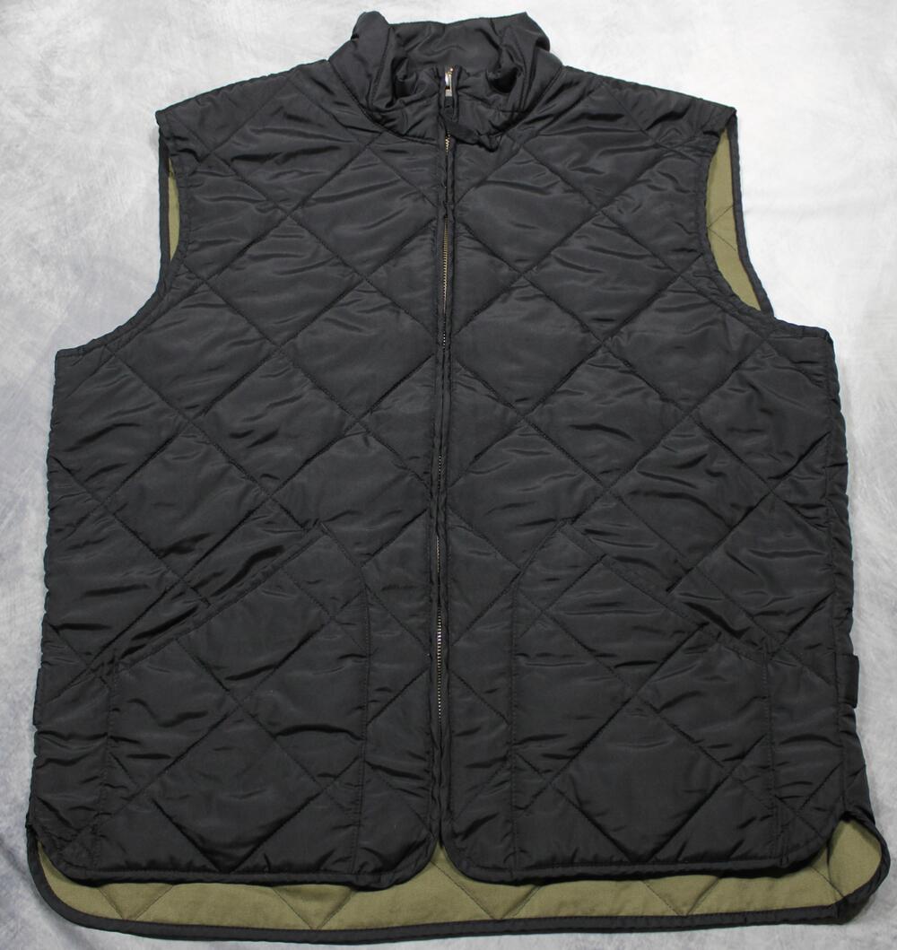 J.Crew Vest Mens Large Black Quilted Authentic Outerwear Full Zip Puffer